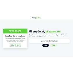 Email temporal gratis para probar servicios, trials y cupones