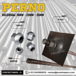 Perno Helicoidal de 19 mm, 22 mm y 25 mm para Sostenimiento