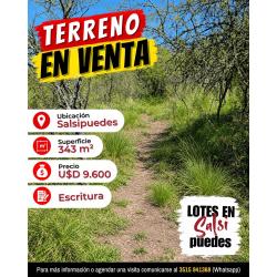 Terreno 343 m² con escritura en Salsipuedes – USD 9.600