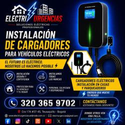 Electricista,instalación de cargadores eléctricos para vehículos.