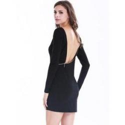Nuevo Vestido Corto Negro Espalda Descubierta Entallado S