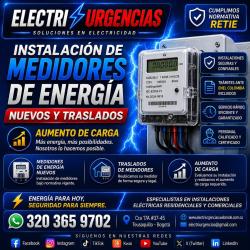 ELECTRICISTA,INSTALACIÓN Y TRASLADO DE MEDIDORES ELÉCTRICOS
