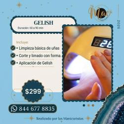 Aplicación de Gelish y Manicura Básica en Saltillo