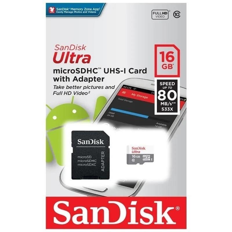  Si buscas Memoria Micro Sd Sandisk Ultra 16gb Clase 10 puedes comprarlo con NANY41 está en venta al mejor precio
