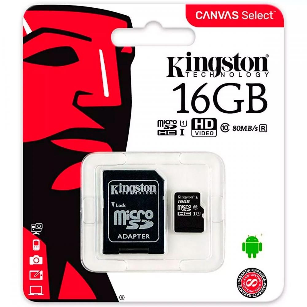  Si buscas Memoria Micro Sd 16gb Kingston Canvas Select Plus Clase10 A1 puedes comprarlo con GRUPODECME está en venta al mejor precio