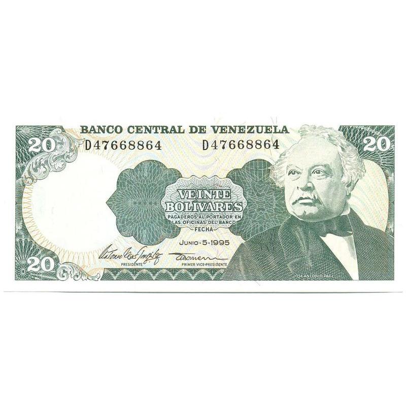  Si buscas Billete De 20 Bolívares Junio 5 De 1995 Serial D8 - Au / Sc puedes comprarlo con NUMISFILA está en venta al mejor precio