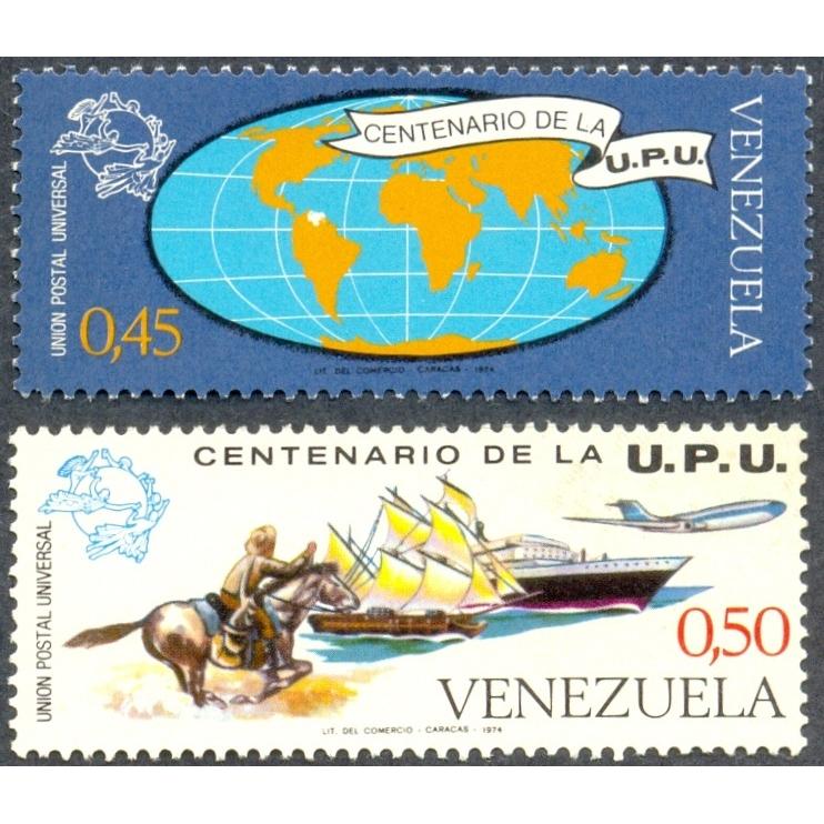  Si buscas Estampillas Venezuela Serie 2 Valores 1974 - Unión Postal puedes comprarlo con NUMISFILA está en venta al mejor precio
