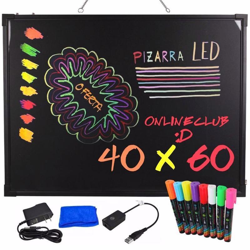  Si buscas Pizarra Led Luminoso Cartel Fluor 40x60 Cm + 2 Plumones puedes comprarlo con ONLINECLUB está en venta al mejor precio