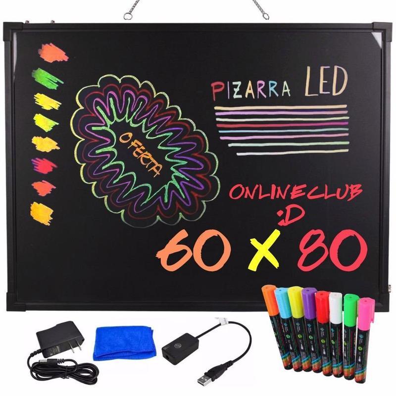  Si buscas Pizarra Led Luminoso Cartel Fluor 60x80 Cm + 2 Plumones puedes comprarlo con ONLINECLUB está en venta al mejor precio