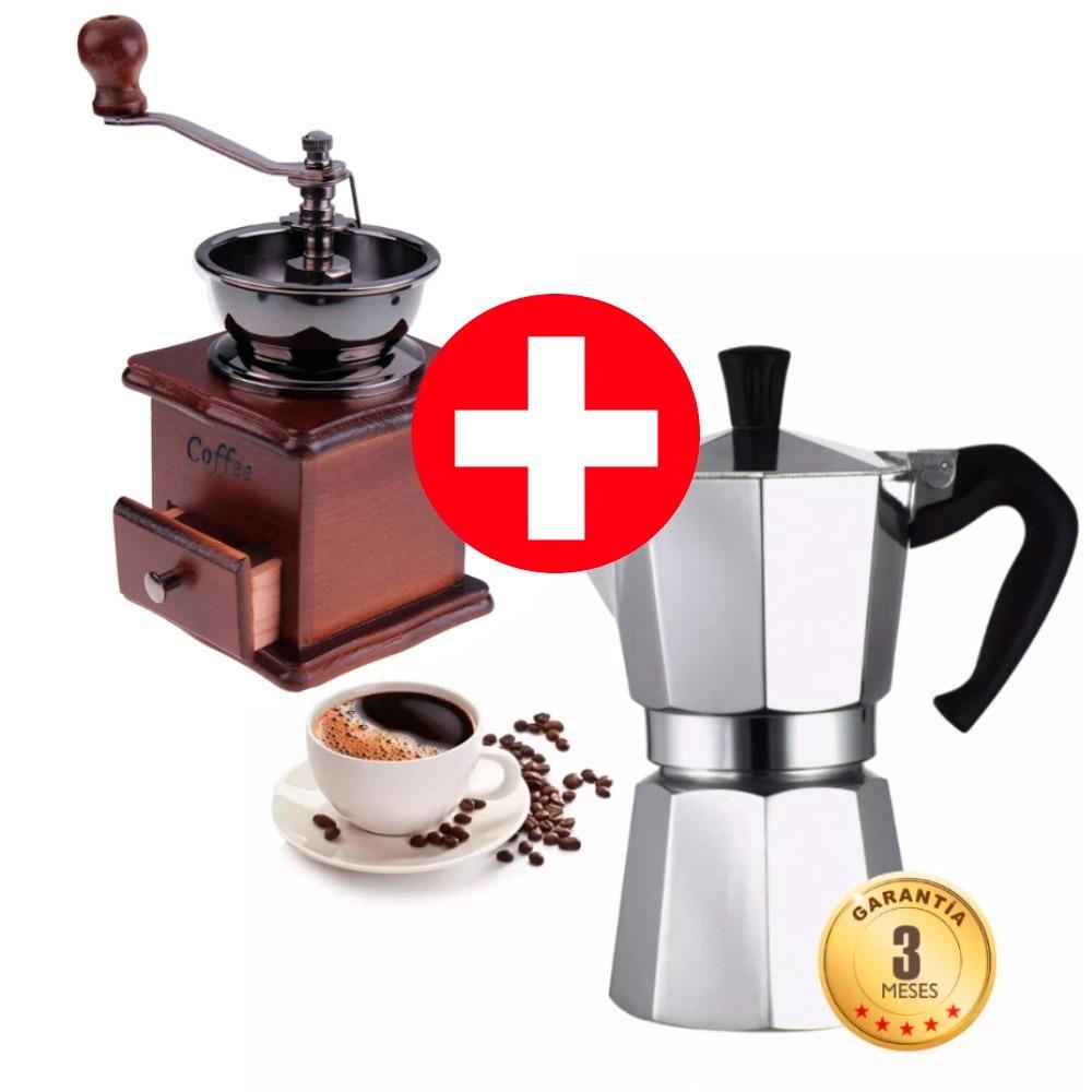 Si buscas Moledor Molinillo De Cafe Manual + Cafetera Espresso Moka puedes comprarlo con ONLINECLUB está en venta al mejor precio