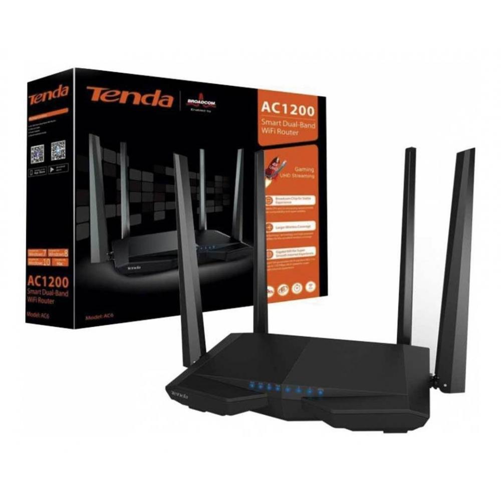  Si buscas Router Wifi Tenda 1167 Mbps Ac6 Ac1200 Negro puedes comprarlo con UNIVERSO BINARIO está en venta al mejor precio