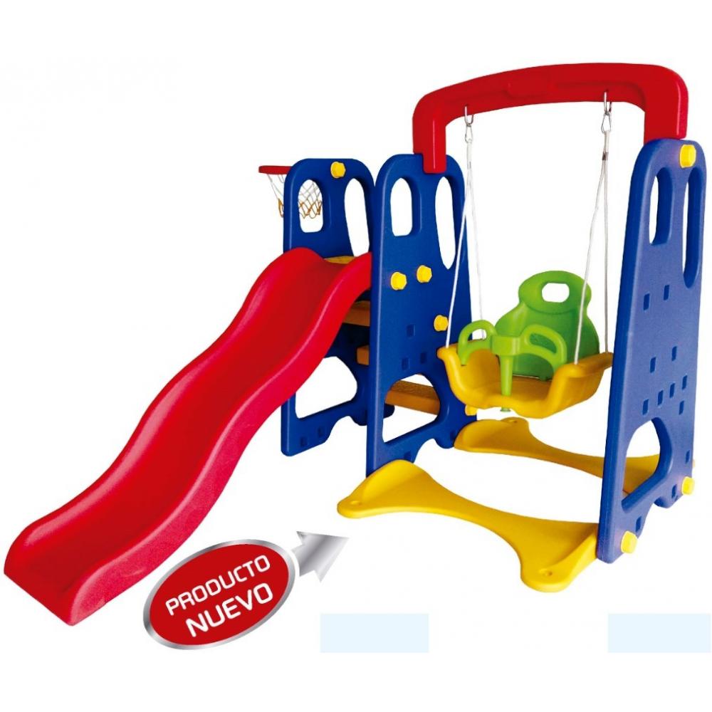  Si buscas Tobogan - Hamaca - Aro De Basquet Juegos Infantiles 3 En 1 puedes comprarlo con PUNTOUNION OUTLET está en venta al mejor precio