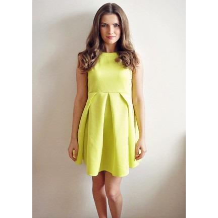  Si buscas Nuevo Vestido Corto Plisado Verde Limon Talla M puedes comprarlo con VALMARA está en venta al mejor precio
