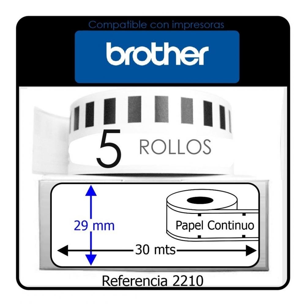  Si buscas 5 Rollos Etiquetas Dk 2210 Impresora Brother Ql 29mm X 30m puedes comprarlo con IMPORTACIONES WEST está en venta al mejor precio