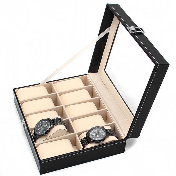  Si buscas Relojera Estuche 10 Relojes Porta Reloj Relojero Caja Exhibe puedes comprarlo con MODAVELA está en venta al mejor precio