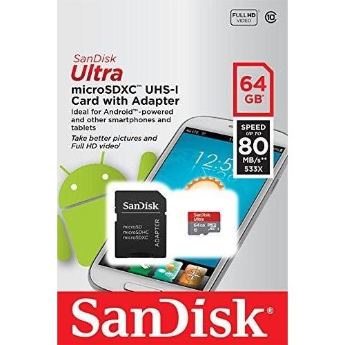  Si buscas Sandisk Ultra 64gb Micro Sdhc Uhs-i Con Adaptador De Tarjeta puedes comprarlo con BODECOR está en venta al mejor precio
