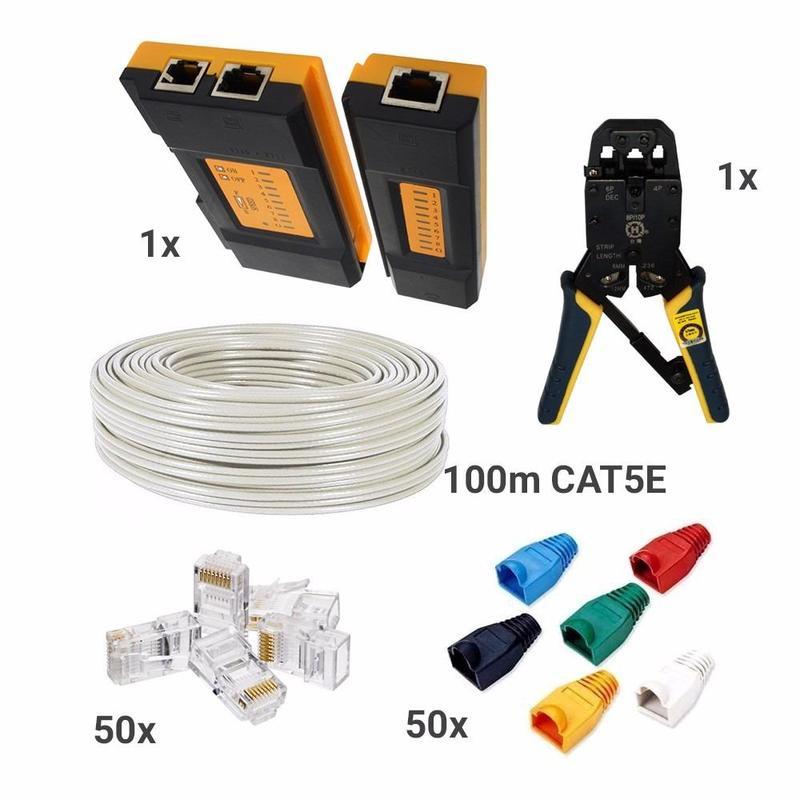  Si buscas Kit 6-1 150m Cable Cat5 Pinzas Tester 50 Botas 50 Plugs Rj45 puedes comprarlo con PRODIGYCOMPUTACION está en venta al mejor precio