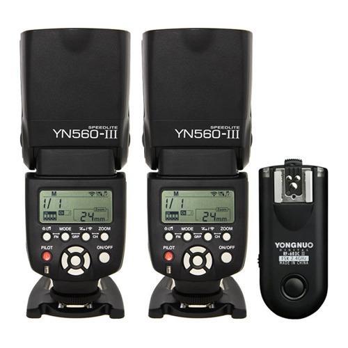  Si buscas Kit 2 Flash Yongnuo 560 Iii + Disparador Rf603 Canon puedes comprarlo con PROFOTOMX está en venta al mejor precio