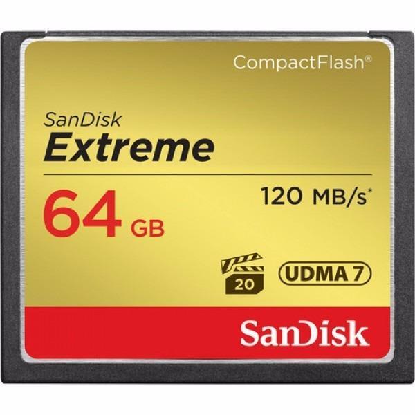  Si buscas Memoria Extreme Compact Flash 64gb Sandisk 120 Mb/s puedes comprarlo con PROFOTOMX está en venta al mejor precio