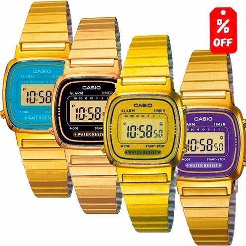  Si buscas Reloj Casio La670 Dorado Retro Vintage Para Dama - Cfmx puedes comprarlo con CFMX está en venta al mejor precio
