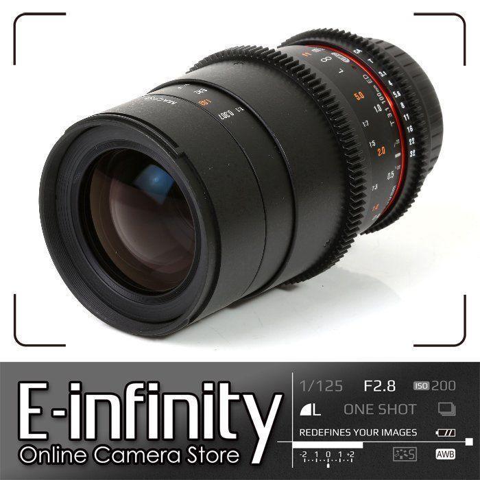 If you are looking NEW Samyang 100mm T3.1 VDSLRII Cine Lens for Canon EF Mount with Macro you can buy to E-INFINITY, It is on sale at the best price