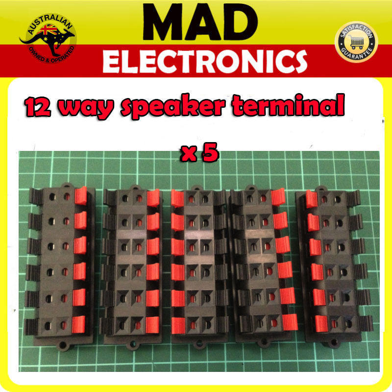 If you are looking 5 PCS x 12 Way Speaker Terminal Push Connection Spring Level Red & Black you can buy to madelectronics, It is on sale at the best price