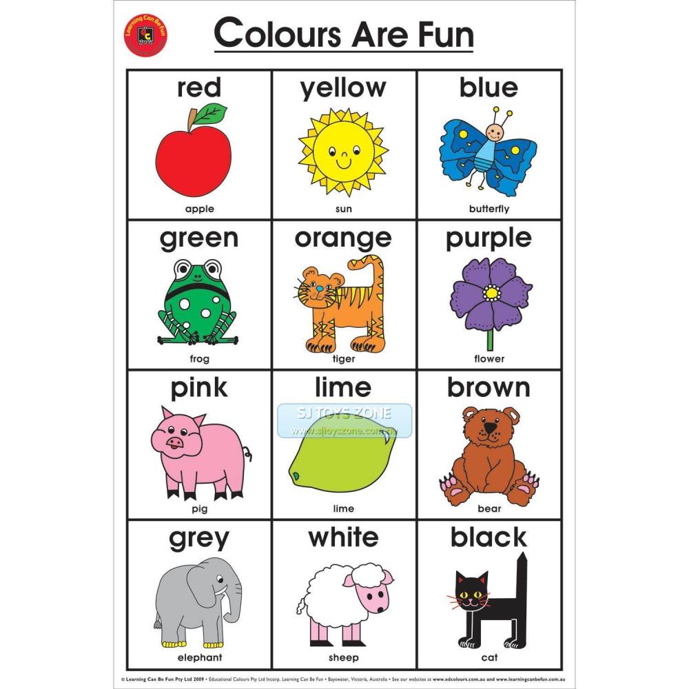 If you are looking Early Learning Colours Are Fun Educational Wall Chart Poster you can buy to sjtoyszone, It is on sale at the best price