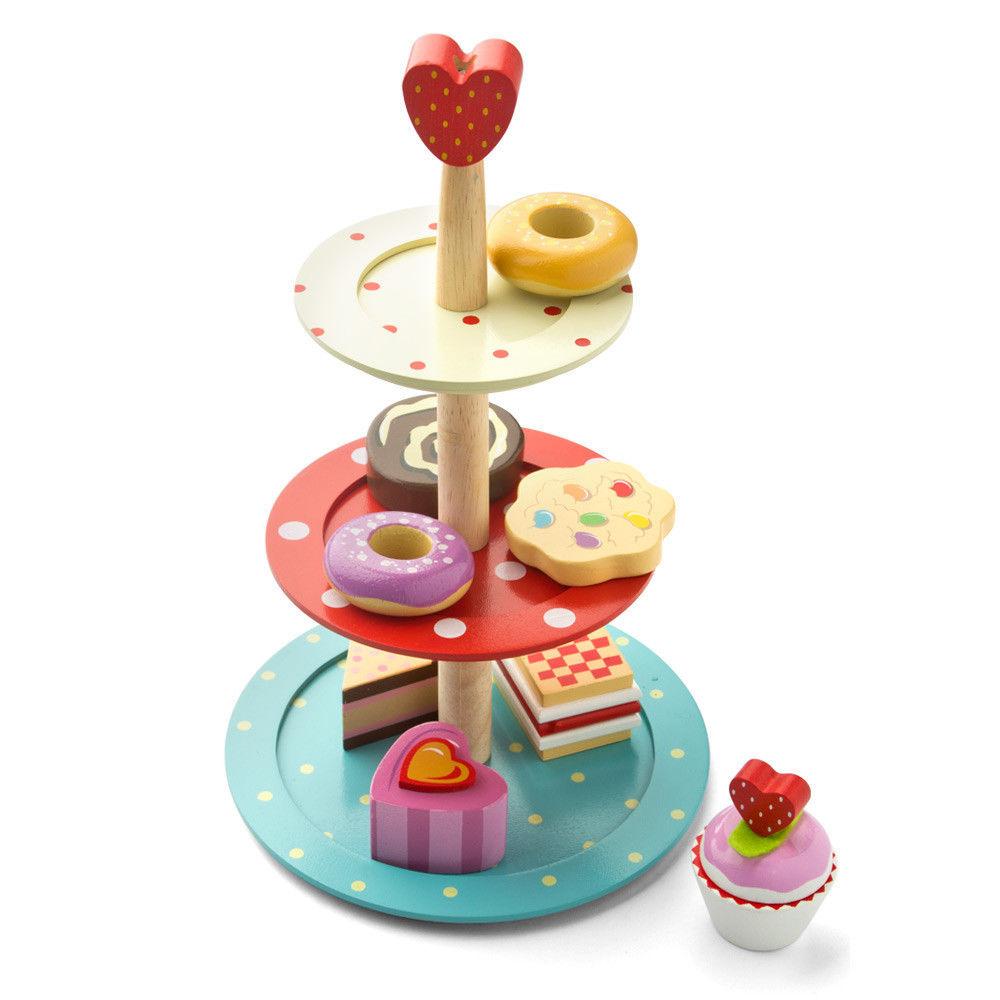 If you are looking NEW Le Toy Van Honeybake Wooden Cake Stand Set - Childrens Cupcakes High Tea you can buy to mini-meez, It is on sale at the best price