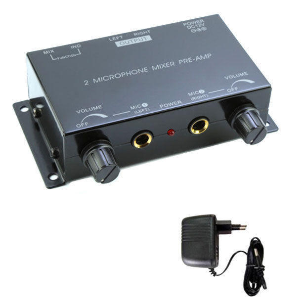 If you are looking 2 way Microphone Mixer to AUX Ouptut Preamplifier 2 6.3mm Port Volume Controller you can buy to KG Electronic, It is on sale at the best price