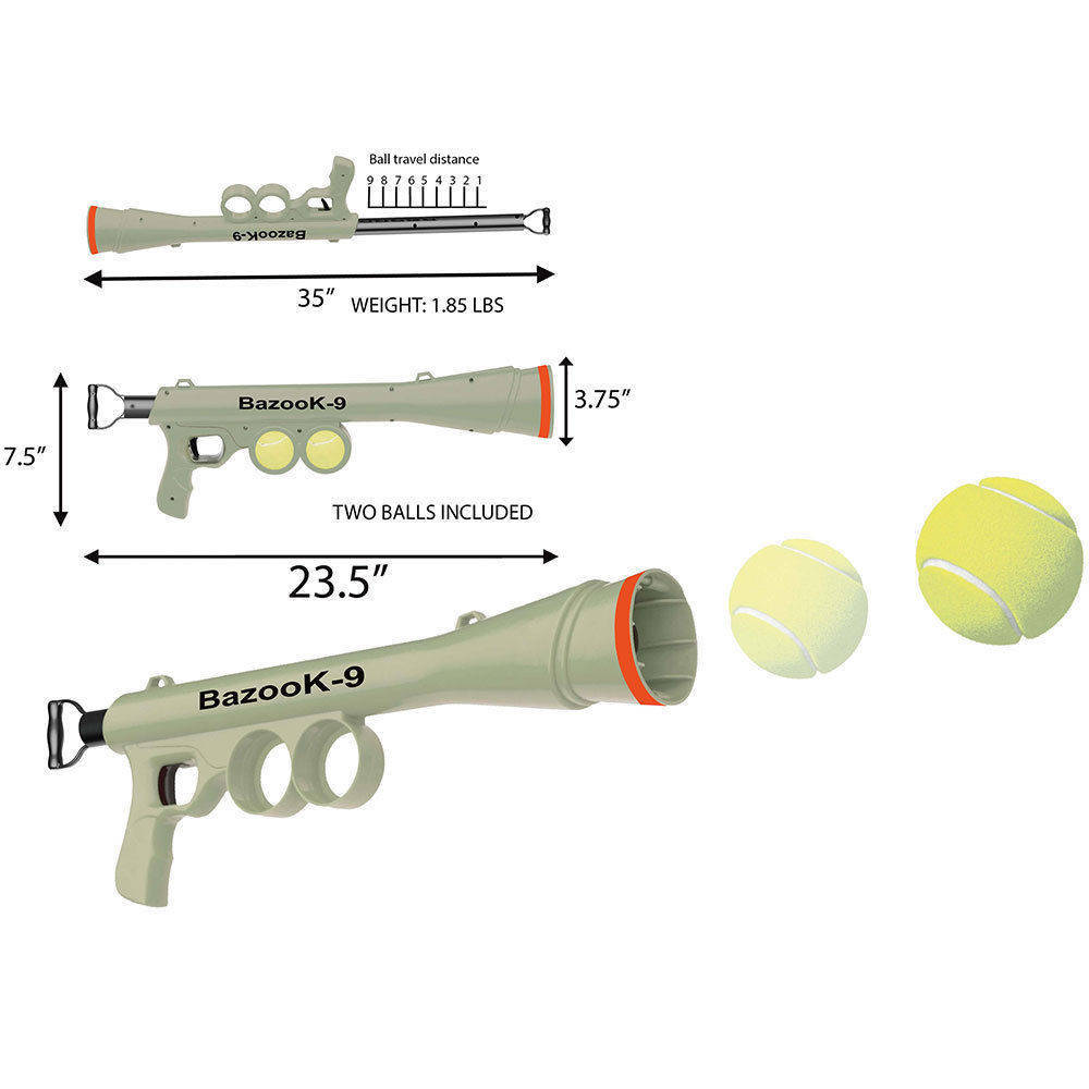 If you are looking Dog Tennis Ball Gun Launcher w/2 Squeaky Balls Pet Play/Fetch/Throw Outdoor Toy you can buy to KG Electronic, It is on sale at the best price