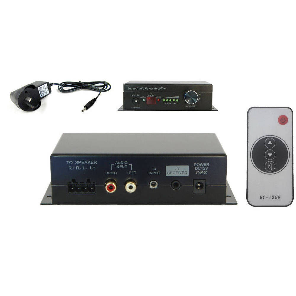 If you are looking Wall Compact Stereo Audio Power Amplifier/Volume Remote Control/IR for 2 Speaker you can buy to KG Electronic, It is on sale at the best price