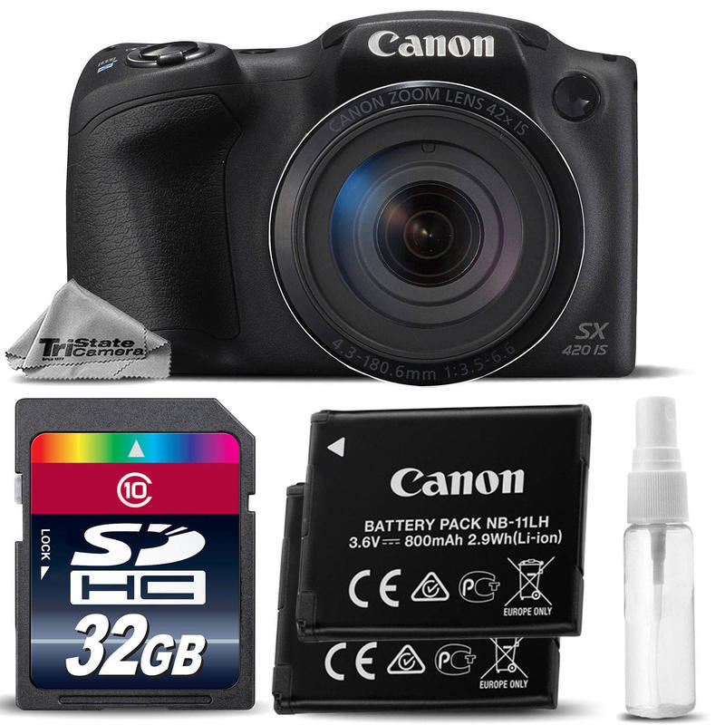 If you are looking Canon PowerShot SX420 IS Digital Camera Black 42x Optical Zoom +EXT BAT-32GB KIT you can buy to tri-state, It is on sale at the best price