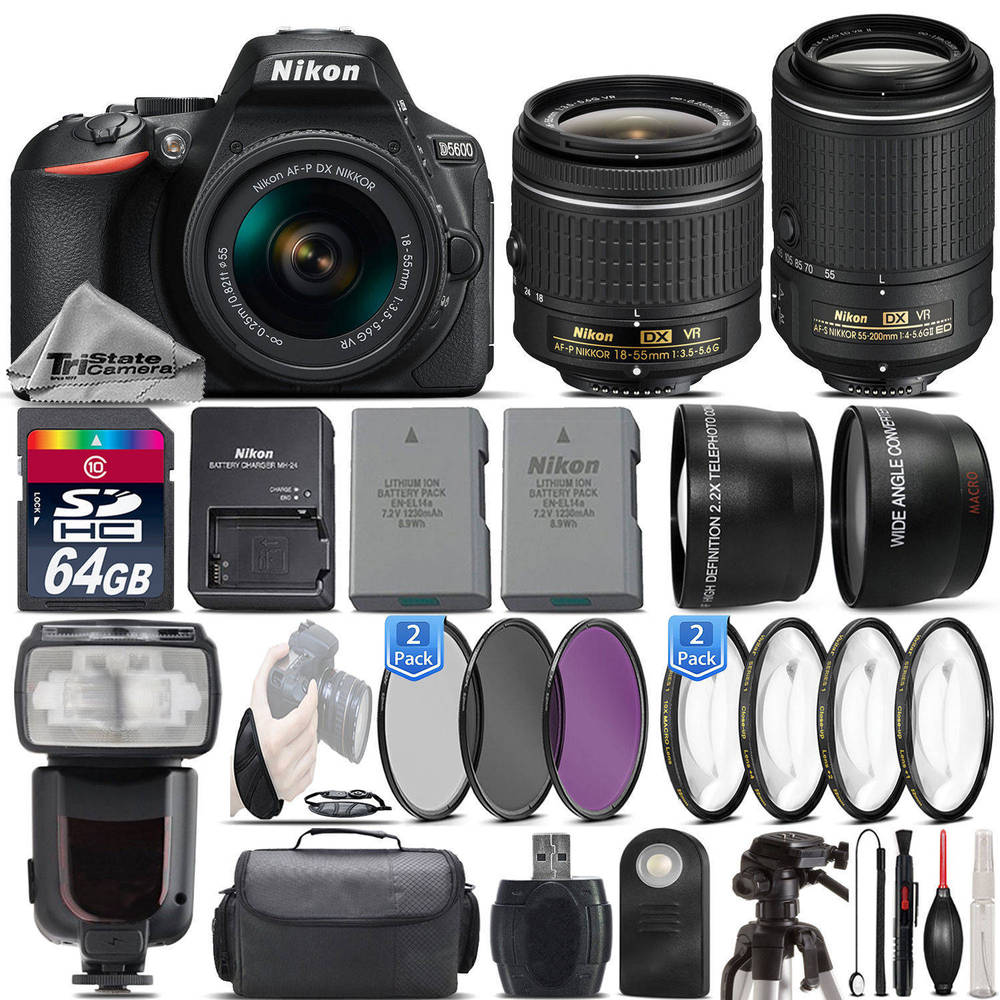 If you are looking Nikon D5600 DSLR Camera + 18-55mm VR Lens + 55-200mm VR II + Flash - 64GB Kit you can buy to tri-state, It is on sale at the best price