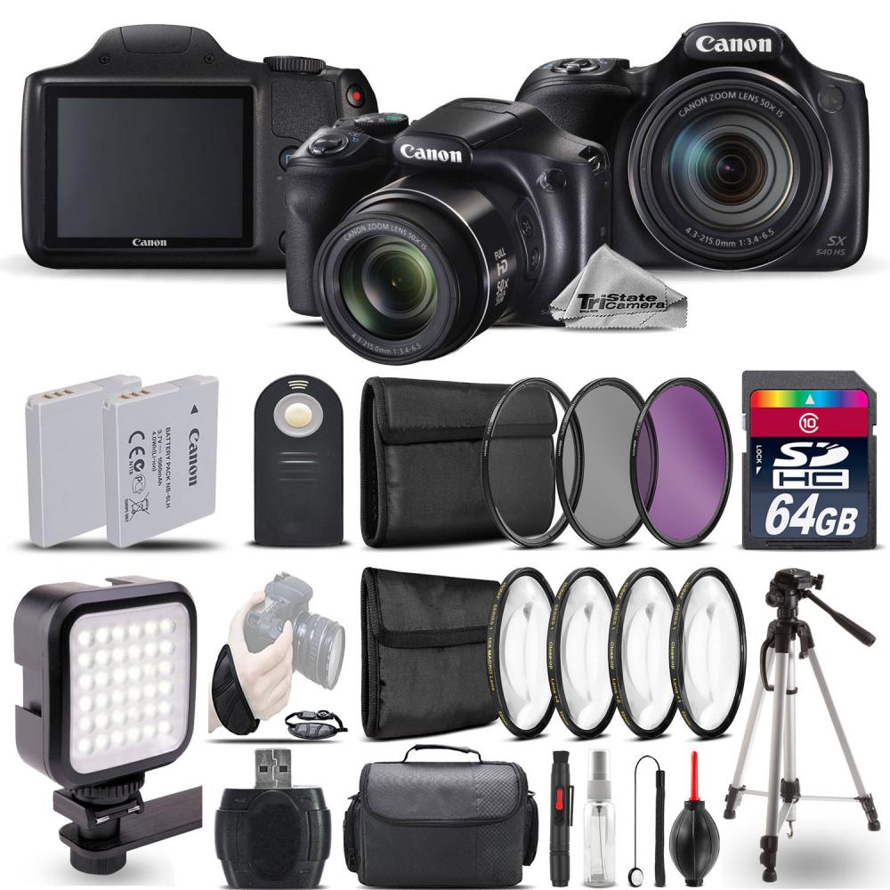 If you are looking Canon PowerShot SX540 HS Digital Camera+ LED + 7PC Filter + EXT BAT - 64GB Kit you can buy to tri-state, It is on sale at the best price
