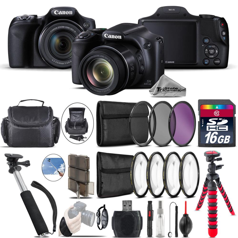 If you are looking Canon PowerShot SX530 HS Camera + Spider Tripod + Case - 16GB Bundle you can buy to tri-state, It is on sale at the best price