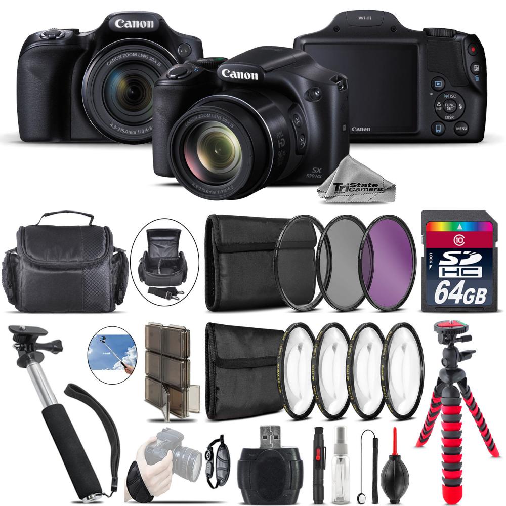 If you are looking Canon PowerShot SX530 HS Camera + Spider Tripod + Case - 64GB Bundle you can buy to tri-state, It is on sale at the best price