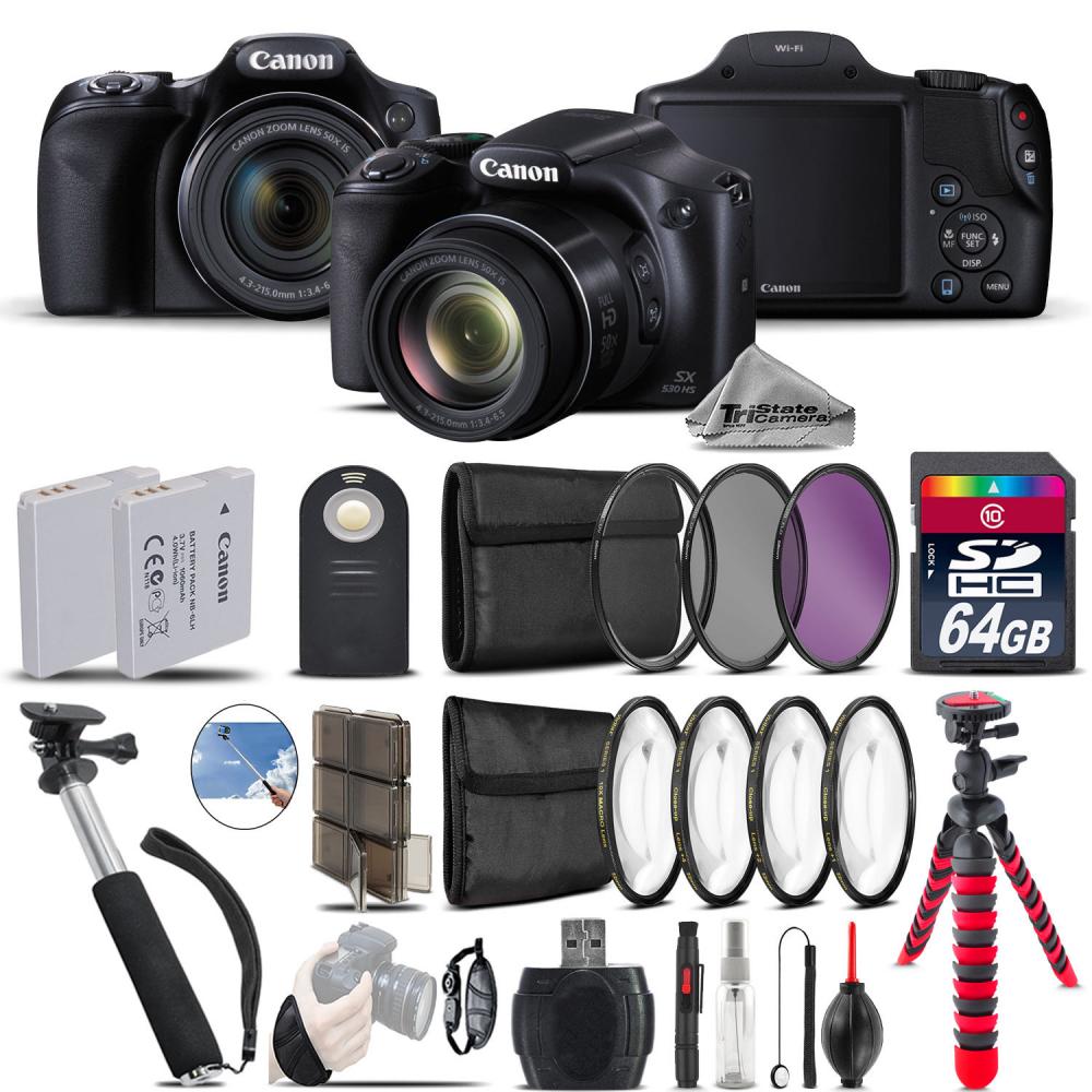 If you are looking Canon PowerShot SX530 HS Camera + Spider Tripod + Monopad + EXT BAT - 64GB Kit you can buy to tri-state, It is on sale at the best price