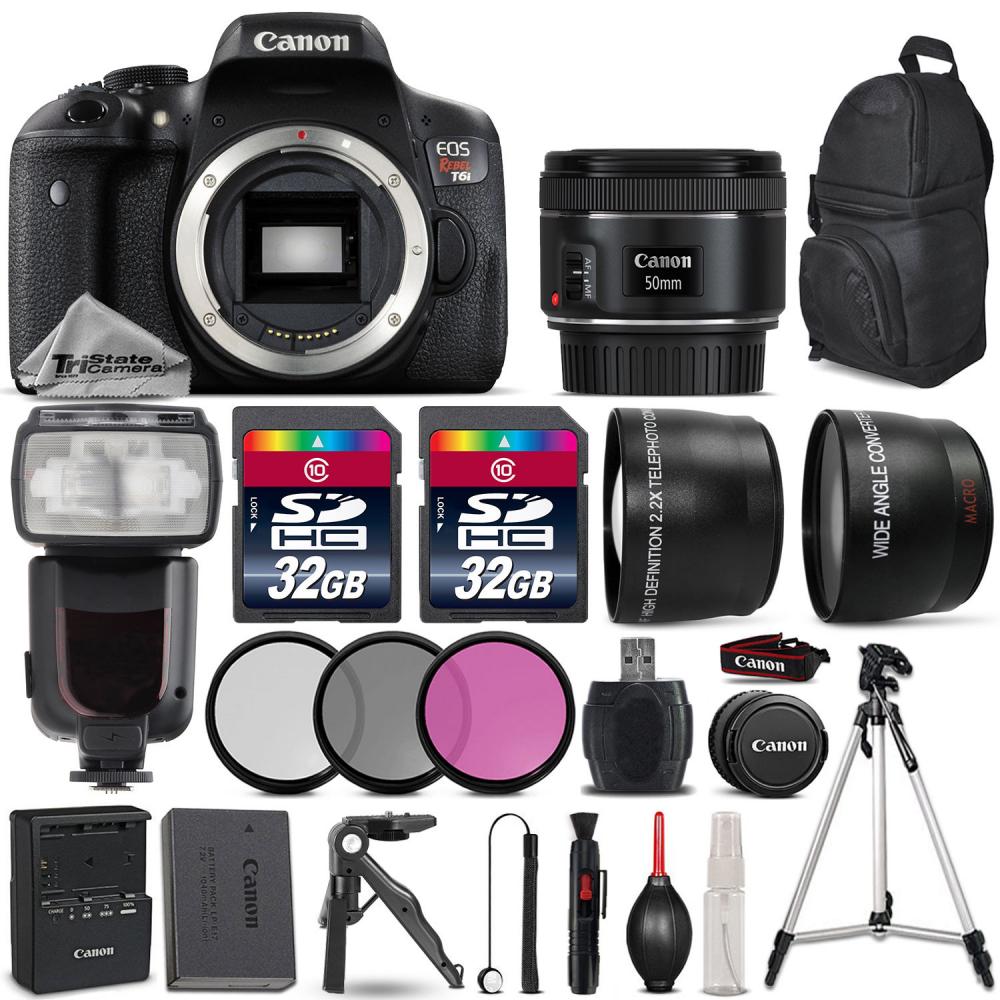 If you are looking Canon EOS Rebel T6i DSLR Camera + 50mm 1.8 STM + Flash + Tripod Grip - 64GB Kit you can buy to tri-state, It is on sale at the best price