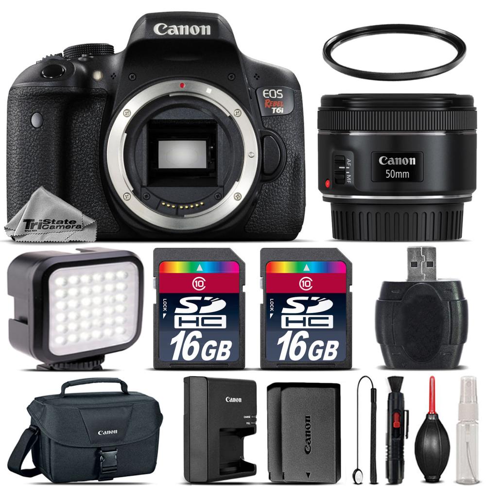 If you are looking Canon EOS Rebel T6i Camera + 50mm 1.8 STM + LED + CASE + Extra Battery -32GB Kit you can buy to tri-state, It is on sale at the best price