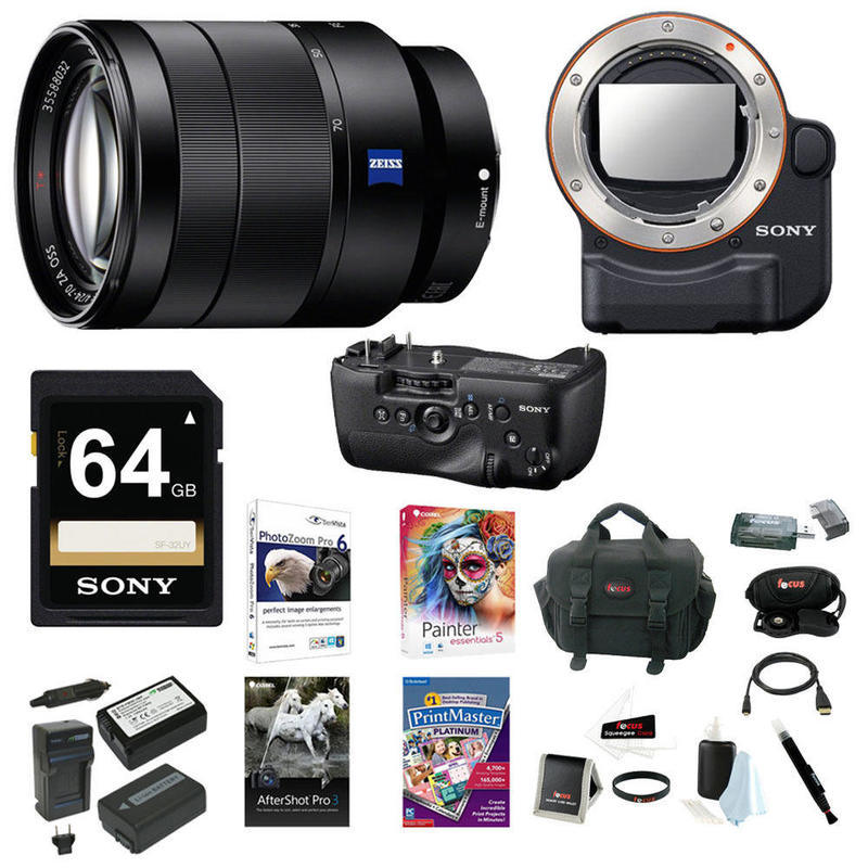 If you are looking Sony 24-70mm f/4 Zoom Lens, VGC99AM Battery Grip, LAEA4 Mount Adapter Bundle you can buy to focuscamera, It is on sale at the best price