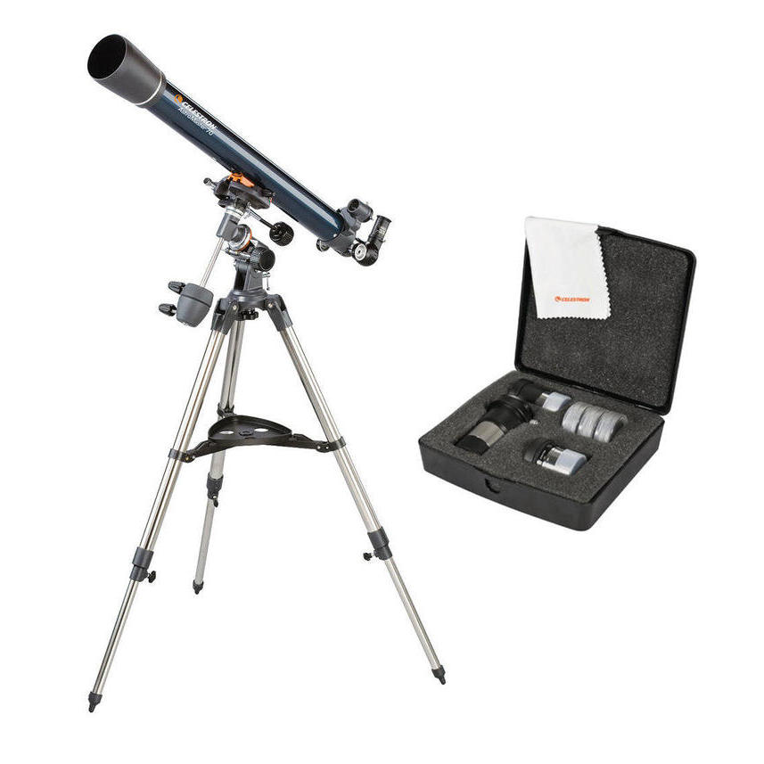 If you are looking Celestron AstroMaster 70mm EQ Refractor Telescope + AstroMaster Accessory Kit you can buy to focuscamera, It is on sale at the best price