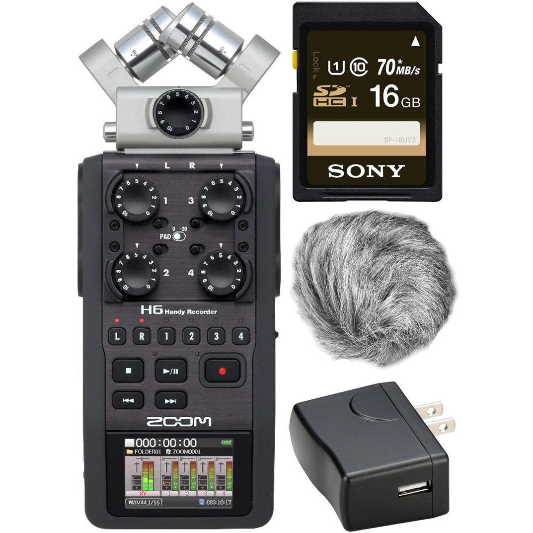 If you are looking Zoom H6 Portable Recorder Kit w/ Windbuster, AD-17 AC Adapter & 16GB Memory Card you can buy to focuscamera, It is on sale at the best price