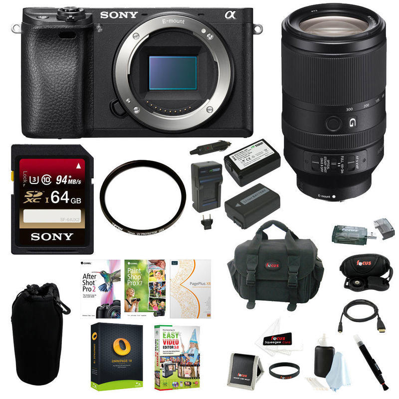 If you are looking Sony Alpha a6300 Mirrorless Digital w/Sony FE 70-300mm G OSS Lens + 64GB Acc Kit you can buy to focuscamera, It is on sale at the best price