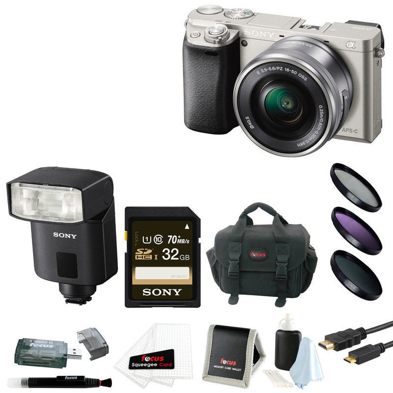 If you are looking Sony a6000 24.3 MP Camera w/ 16-50mm Lens (Silver) + HVL-F32M External Flash you can buy to focuscamera, It is on sale at the best price