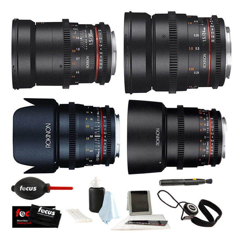 If you are looking ROKINON CINE DS Cinema Lenses + Accessory Bundle – 50mm, 35mm, 85mm, 24mm (MF you can buy to focuscamera, It is on sale at the best price