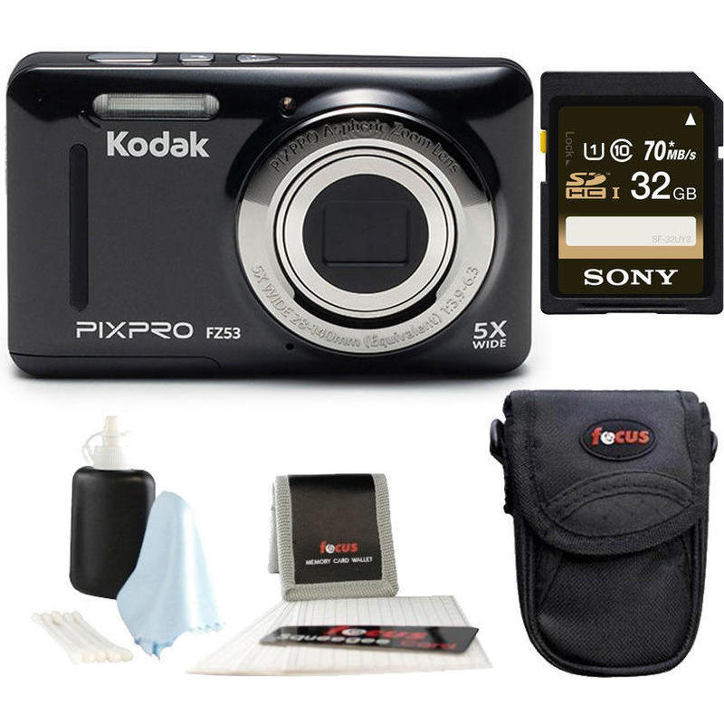 If you are looking Kodak PIXPRO Friendly Zoom FZ53 (Black) + Sony 32GB Class 10 70MB/s SDHC Memory you can buy to focuscamera, It is on sale at the best price