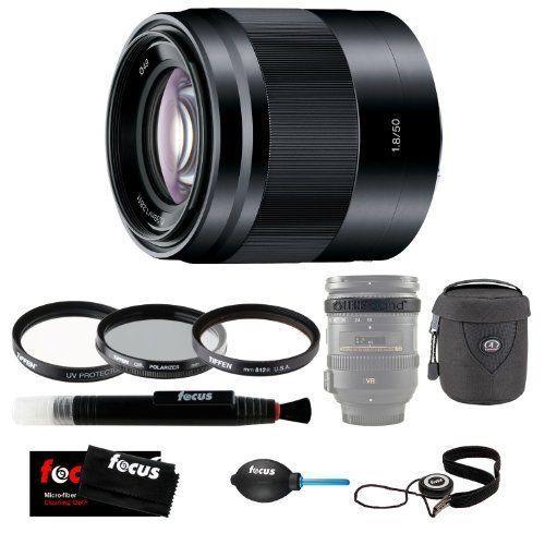 If you are looking Sony SEL50F18/B 50mm f/1.8 Lens with Tiffen 49mm Photo Essentials Kit and Acc. you can buy to focuscamera, It is on sale at the best price