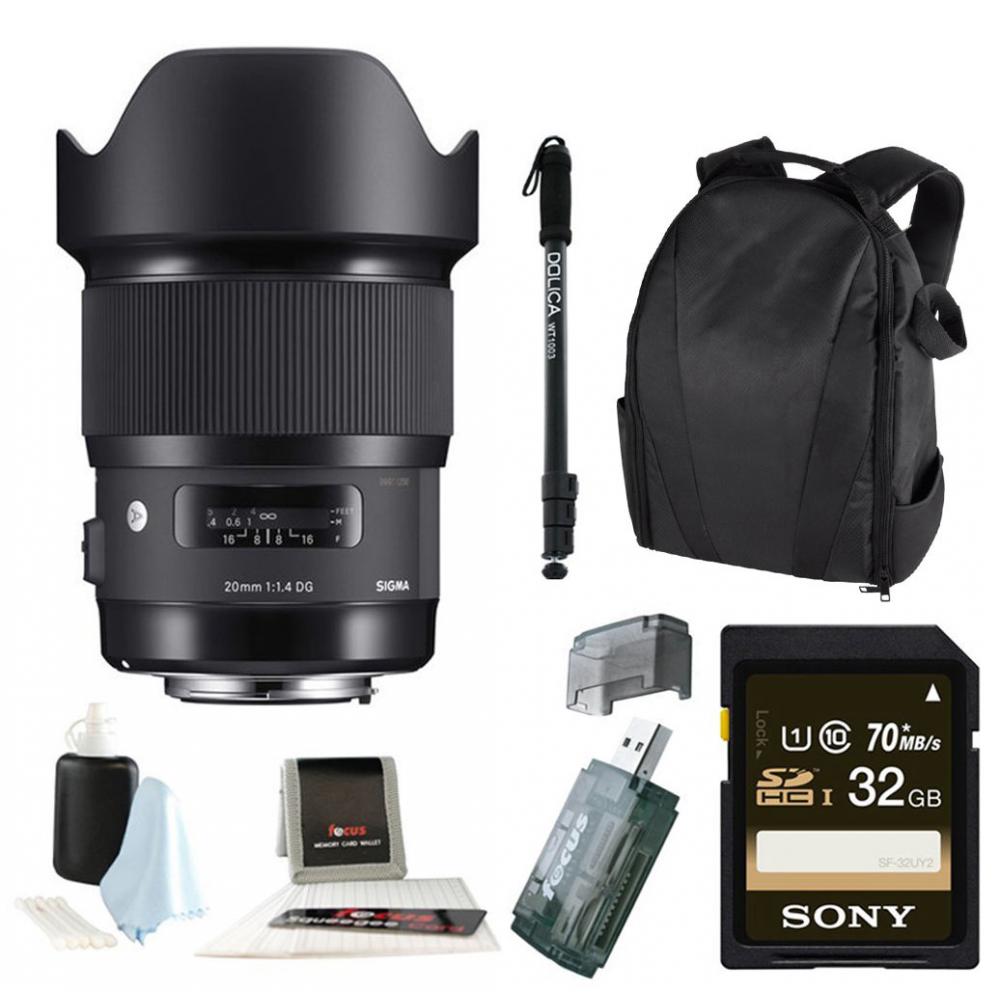 If you are looking Sigma 20mm f/1.4 Art Lens for Canon EF w/ 32GB Backpack Bundle you can buy to focuscamera, It is on sale at the best price
