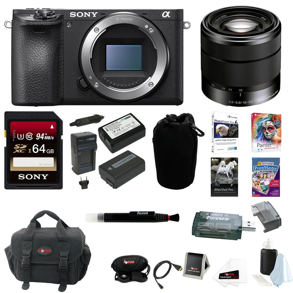 If you are looking Sony a6500 Mirrorless Camera w/ 18-55mm Lens + 64GB Card Accessory Bundle you can buy to focuscamera, It is on sale at the best price