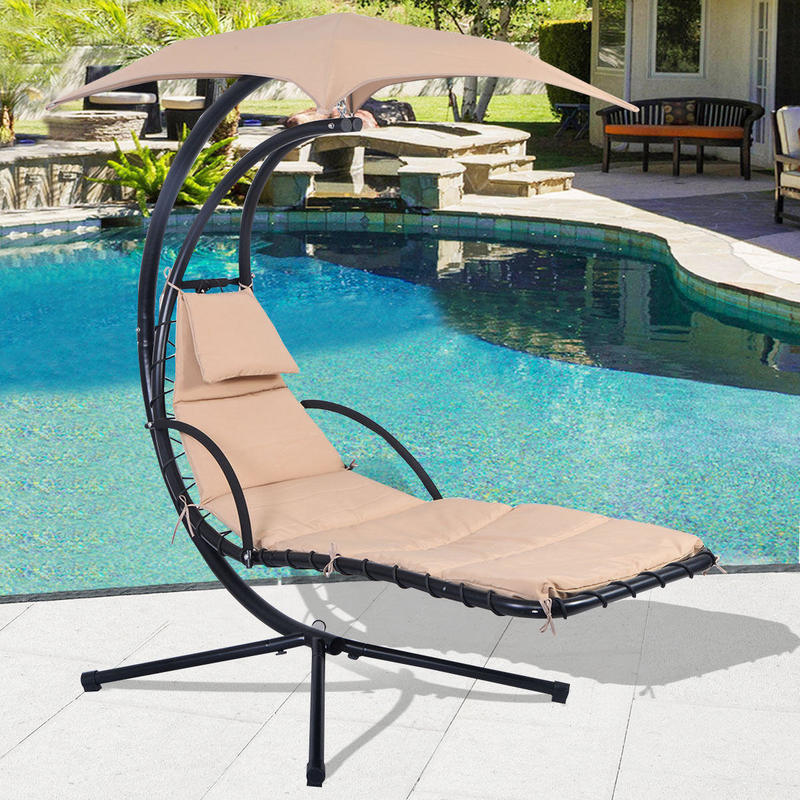 If you are looking Hanging Chaise Lounger Chair Arc Stand Air Porch Swing Hammock Chair Canopy you can buy to costway, It is on sale at the best price